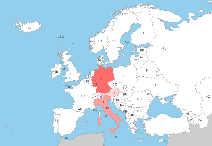 European Countries cached in